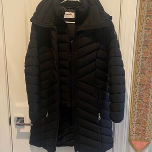DKNY Quilted Black Puffer Coat
